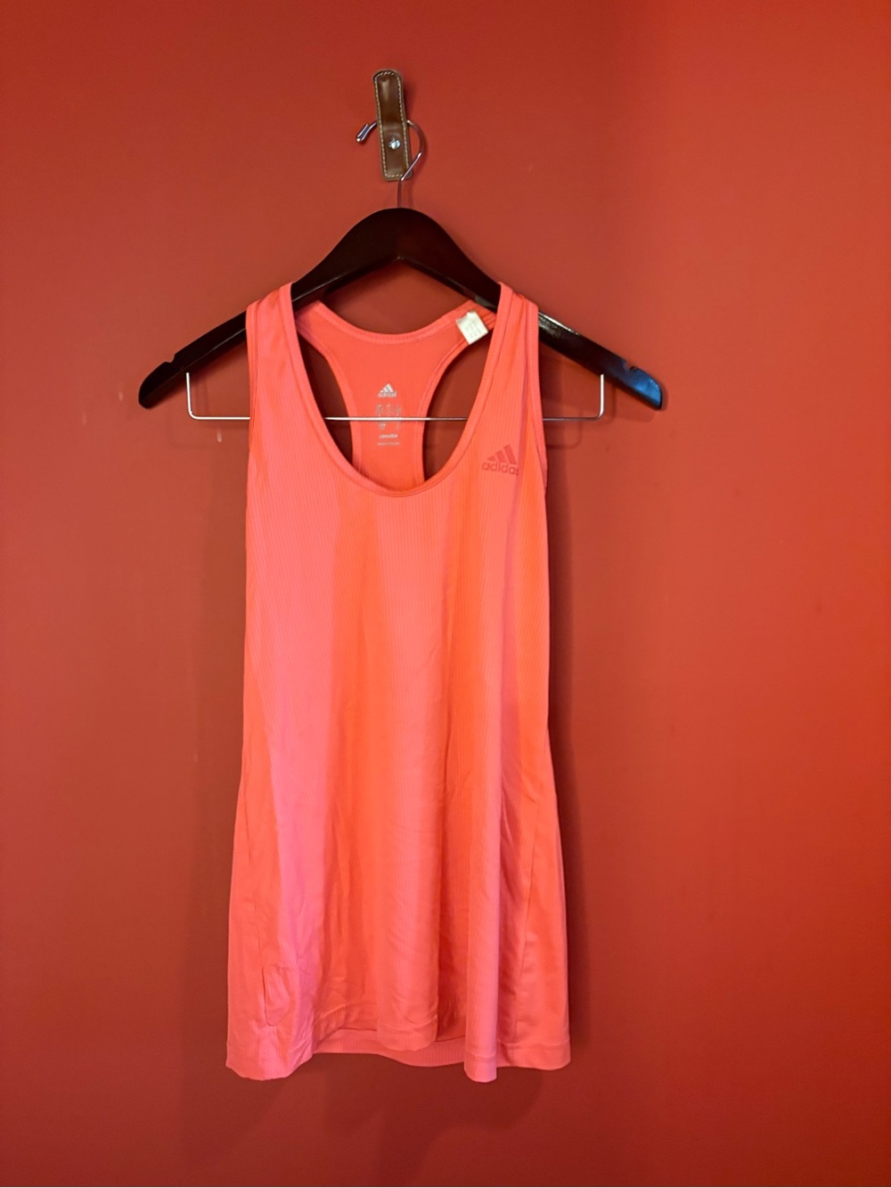 Adidas Coral Racerback Athletic Tank Top Climalite Workout Running